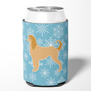 Winter Snowflake Afghan Hound Can or Bottle Hugger Cooler Sleeve for Standard 12 oz Cans, Insulated Foam Beer & Soda Can Hugger Reusable