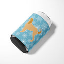 Winter Snowflake Afghan Hound Can or Bottle Hugger Cooler Sleeve for Standard 12 oz Cans, Insulated Foam Beer & Soda Can Hugger Reusable