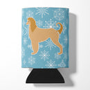 Winter Snowflake Afghan Hound Can or Bottle Hugger Cooler Sleeve for Standard 12 oz Cans, Insulated Foam Beer & Soda Can Hugger Reusable