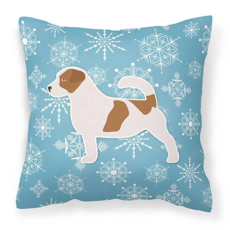 Winter Snowflake Jack Russell Terrier Fabric Decorative Pillow BB3507PW1818