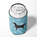 Winter Snowflake Black Labrador Retriever Can or Bottle Hugger Cooler Sleeve for Standard 12 oz Cans, Insulated Foam Beer & Soda Can Hugger Reusable