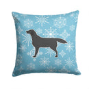 Winter Snowflake Black Labrador Retriever Decorative Throw Pillow 14x14 Indoor Outdoor Accent Cushion, Fabric Cover with Insert for Sofa, Bed, Porch & Living Room