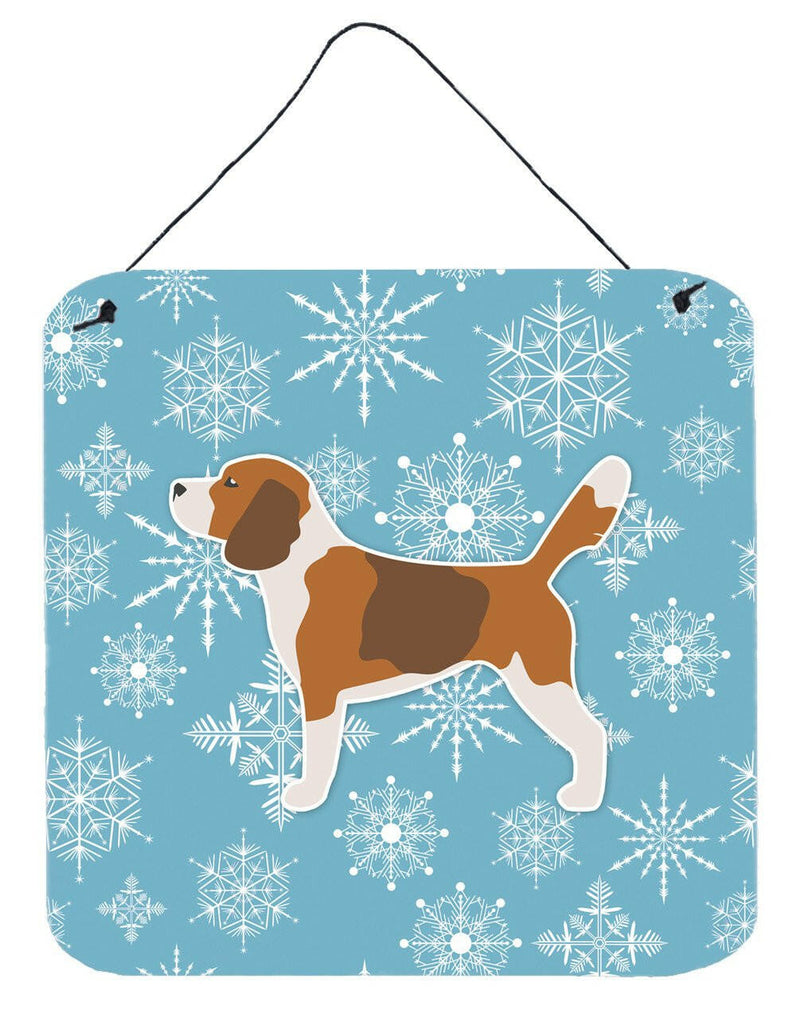 Winter Snowflake Beagle Wall or Door Hanging Prints BB3510DS66