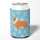 Winter Snowflake Collie Can or Bottle Hugger Cooler Sleeve for Standard 12 oz Cans, Insulated Foam Beer & Soda Can Hugger Reusable