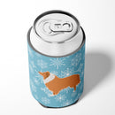 Winter Snowflake Collie Can or Bottle Hugger Cooler Sleeve for Standard 12 oz Cans, Insulated Foam Beer & Soda Can Hugger Reusable