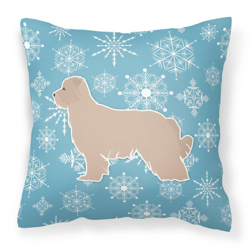 Winter Snowflake Pyrenean Shepherd Fabric Decorative Pillow BB3518PW1818