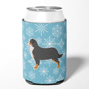 Winter Snowflake Bernese Mountain Dog Can or Bottle Hugger Cooler Sleeve for Standard 12 oz Cans, Insulated Foam Beer & Soda Can Hugger Reusable