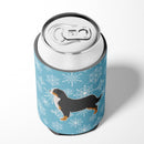 Winter Snowflake Bernese Mountain Dog Can or Bottle Hugger Cooler Sleeve for Standard 12 oz Cans, Insulated Foam Beer & Soda Can Hugger Reusable