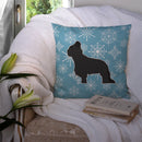 Winter Snowflake Briard Decorative Throw Pillow 14x14 Indoor Outdoor Accent Cushion, Fabric Cover with Insert for Sofa, Bed, Porch & Living Room
