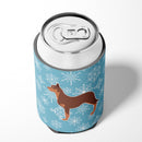 Winter Snowflake Australian Kelpie Dog Can or Bottle Hugger Cooler Sleeve for Standard 12 oz Cans, Insulated Foam Beer & Soda Can Hugger Reusable