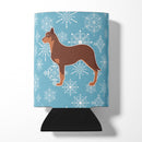 Winter Snowflake Australian Kelpie Dog Can or Bottle Hugger Cooler Sleeve for Standard 12 oz Cans, Insulated Foam Beer & Soda Can Hugger Reusable