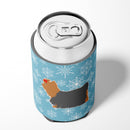 Winter Snowflake Yorkshire Terrier Yorkie Can or Bottle Hugger Cooler Sleeve for Standard 12 oz Cans, Insulated Foam Beer & Soda Can Hugger Reusable