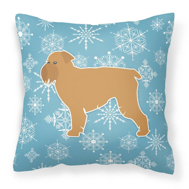 Winter Snowflake Brussels Griffon Fabric Decorative Pillow BB3540PW1818