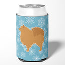 Winter Snowflake Pomeranian Can or Bottle Hugger Cooler Sleeve for Standard 12 oz Cans, Insulated Foam Beer & Soda Can Hugger Reusable