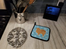 Winter Snowflake Pomeranian Pot Holder Set of 2 Heat Resistant Quilted Hot Pads 7.5 x 7.5 Inch, Insulated Kitchen Trivets for Cooking & Baking