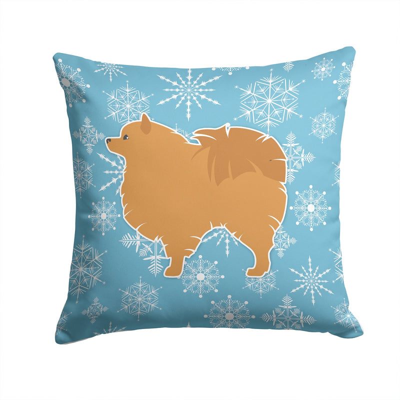 Winter Snowflake Pomeranian Fabric Decorative Pillow BB3542PW1414