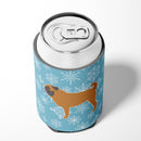 Winter Snowflake Pug Can or Bottle Hugger Cooler Sleeve for Standard 12 oz Cans, Insulated Foam Beer & Soda Can Hugger Reusable
