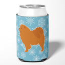 Winter Snowflake Chow Chow Can or Bottle Hugger Cooler Sleeve for Standard 12 oz Cans, Insulated Foam Beer & Soda Can Hugger Reusable