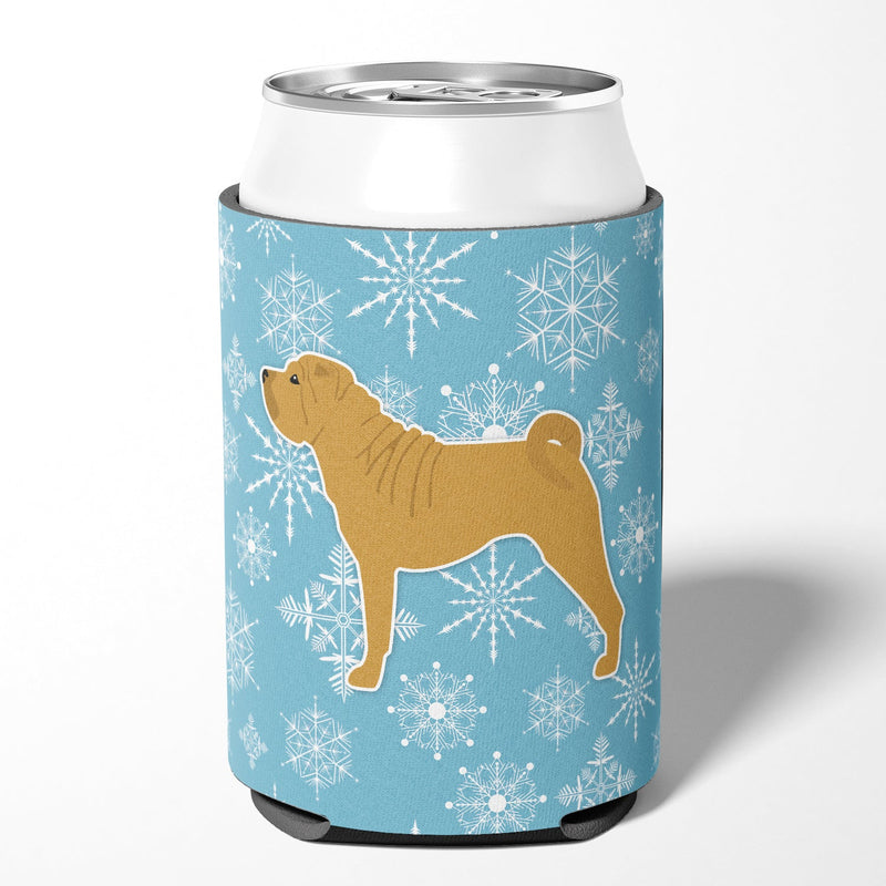 Winter Snowflake Shar Pei Merry Can or Bottle Hugger BB3552CC