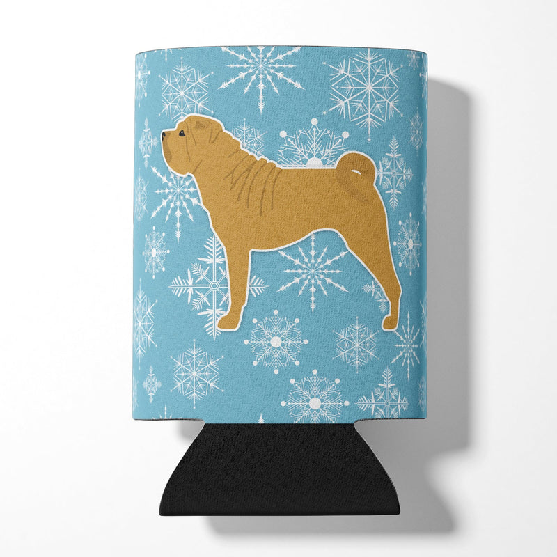 Winter Snowflake Shar Pei Merry Can or Bottle Hugger BB3552CC