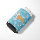 Winter Snowflake Staffordshire Bull Terrier Can or Bottle Hugger Cooler Sleeve for Standard 12 oz Cans, Insulated Foam Beer & Soda Can Hugger Reusable