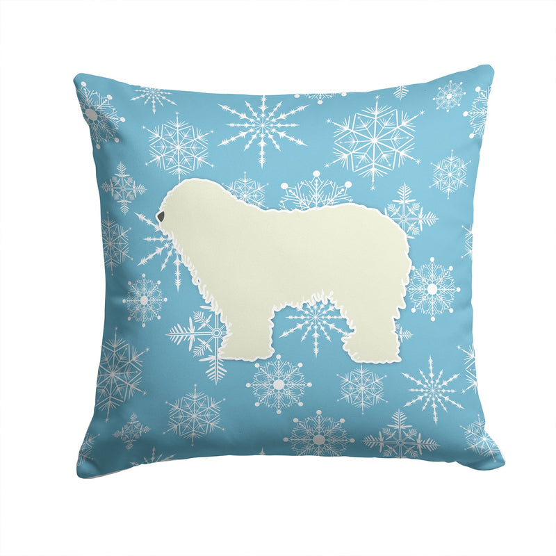 Winter Snowflake Komondor Fabric Decorative Pillow BB3555PW1414