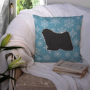 Winter Snowflake Puli Decorative Throw Pillow 14x14 Indoor Outdoor Accent Cushion, Fabric Cover with Insert for Sofa, Bed, Porch & Living Room