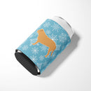 Winter Snowflake Dogue de Bordeaux Can or Bottle Hugger Cooler Sleeve for Standard 12 oz Cans, Insulated Foam Beer & Soda Can Hugger Reusable