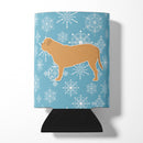 Winter Snowflake Dogue de Bordeaux Can or Bottle Hugger Cooler Sleeve for Standard 12 oz Cans, Insulated Foam Beer & Soda Can Hugger Reusable