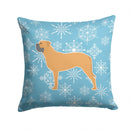 Winter Snowflake Bullmastiff Decorative Throw Pillow 14x14 Indoor Outdoor Accent Cushion, Fabric Cover with Insert for Sofa, Bed, Porch & Living Room
