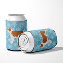 Winter Snowflake Saint Bernard Can or Bottle Hugger Cooler Sleeve for Standard 12 oz Cans, Insulated Foam Beer & Soda Can Hugger Reusable