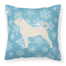 Winter Snowflake Anatolian Shepherd Decorative Throw Pillow 18x18 Indoor Outdoor Accent Cushion, Fabric Cover with Insert for Sofa, Bed, Porch & Living Room
