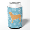 Winter Snowflake Fila Brasileiro Can or Bottle Hugger Cooler Sleeve for Standard 12 oz Cans, Insulated Foam Beer & Soda Can Hugger Reusable