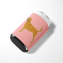 Bloodhound Checkerboard Pink Can or Bottle Hugger BB3584CC