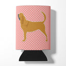 Bloodhound Checkerboard Pink Can or Bottle Hugger BB3584CC
