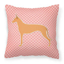 Pharaoh Hound Checkerboard Pink Decorative Throw Pillow 18x18 Indoor Outdoor Accent Cushion, Fabric Cover with Insert for Sofa, Bed, Porch & Living Room