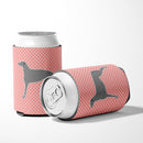 Scottish Deerhound Checkerboard Pink Can or Bottle Hugger Cooler Sleeve for Standard 12 oz Cans, Insulated Foam Beer & Soda Can Hugger Reusable