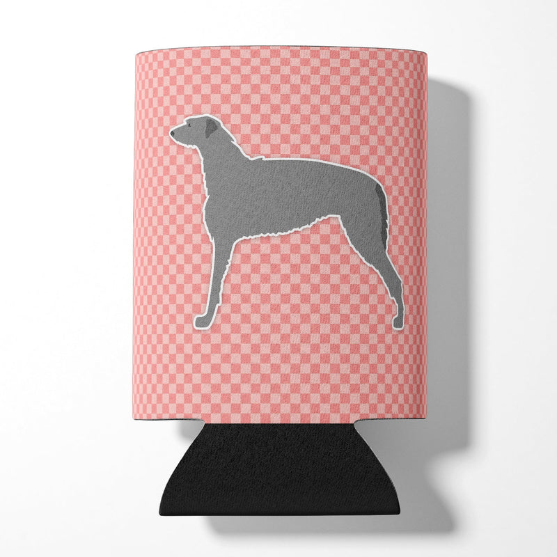 Scottish Deerhound Checkerboard Pink Can or Bottle Hugger BB3596CC