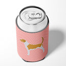 American Foxhound Checkerboard Pink Can or Bottle Hugger BB3598CC
