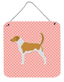 American Foxhound Checkerboard Pink Wall or Door Hanging Prints BB3598DS66