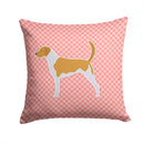 American Foxhound Checkerboard Pink Throw Pillow - 14x14 Decorative Pillow – Art for Your Home & Patio BB3598PW1414