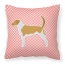American Foxhound Checkerboard Pink Fabric Decorative Pillow BB3598PW1818