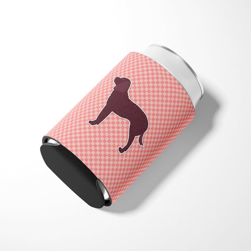 American Water Spaniel Checkerboard Pink Can or Bottle Hugger BB3601CC