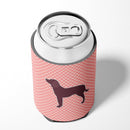 American Water Spaniel Checkerboard Pink Can or Bottle Hugger BB3601CC