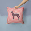American Water Spaniel Checkerboard Pink Throw Pillow - 14x14 Decorative Pillow – Art for Your Home & Patio BB3601PW1414