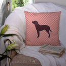 American Water Spaniel Checkerboard Pink Throw Pillow - 14x14 Decorative Pillow – Art for Your Home & Patio BB3601PW1414