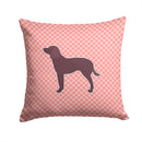 American Water Spaniel Checkerboard Pink Throw Pillow - 14x14 Decorative Pillow – Art for Your Home & Patio BB3601PW1414