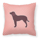 American Water Spaniel Checkerboard Pink Fabric Decorative Pillow BB3601PW1818