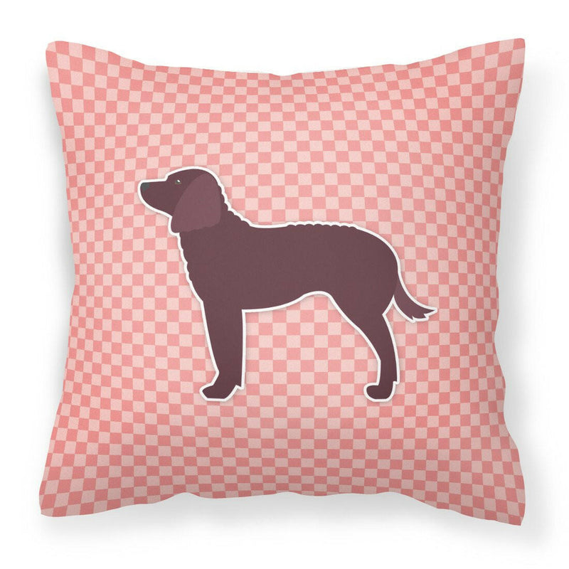 American Water Spaniel Checkerboard Pink Fabric Decorative Pillow BB3601PW1818