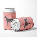Irish Wolfhound Checkerboard Pink Can or Bottle Hugger Cooler Sleeve for Standard 12 oz Cans, Insulated Foam Beer & Soda Can Hugger Reusable